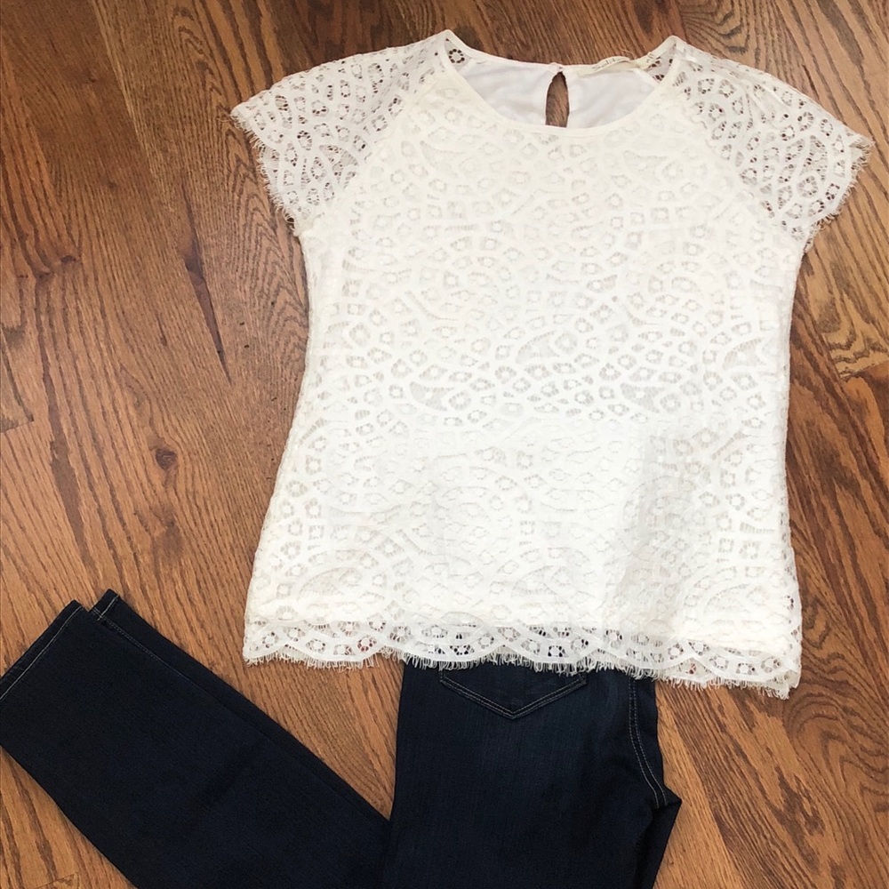 Cute white lace top